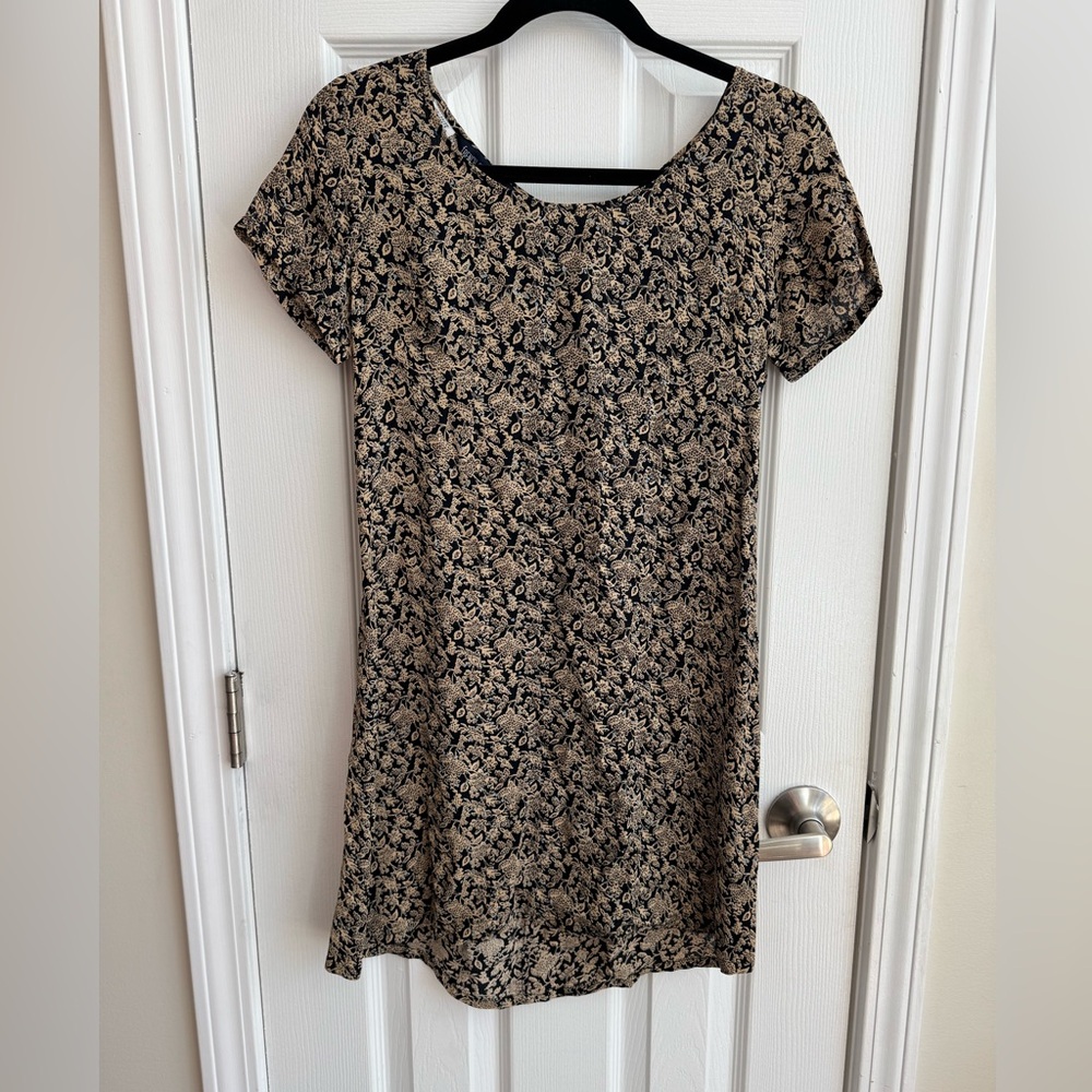 FRENCH CONNECTION VINTAGE 90s Rayon Short Sleeve Button Back Dress Size 4